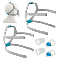2 PCS Airfit F30 Headgear with 4 Clips, CPAP Strap, Universal, Blue