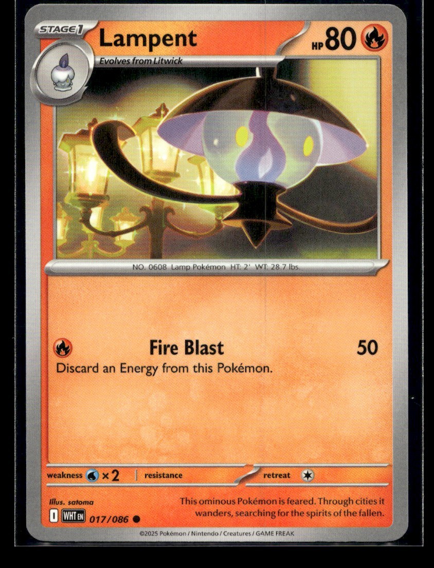 Lampent SV: White Flare 017/086 NM Pokemon TCG | Buy 10 Get 10 Free