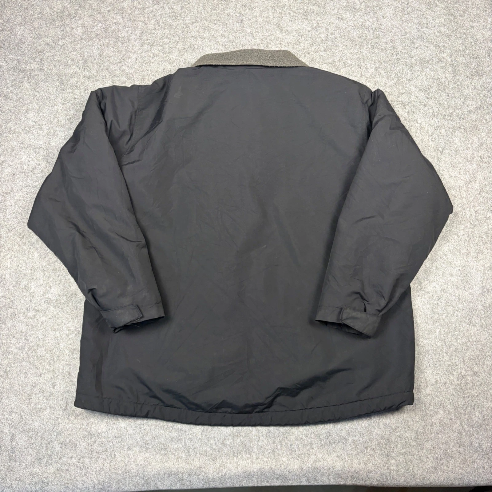 Lands End Squall Jacket Mens Large 14-16 Black Fleece Lined Insulated Full Zip - product detail image 6