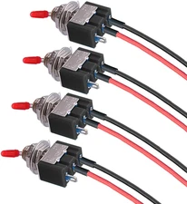 VONVOFF Toggle Switch,4Pcs On/Off SPST Switch with Pre-Soldered Wire,3V/5V/12V/2