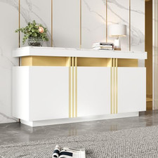 Credenza Bianca Con Cassetti – 3 Ante Mobile TV & Corridoio per Soggiorno, Color