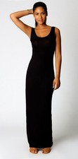 🎀ANTHROPOLOGIE KATERINA BLACK VELOUR DRESS SIZE M,12/14 MAXI SLEEVELESS STRETCH