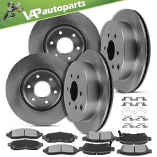 Front Rear Brake Solid Rotors & Ceramic Pads For Nissan Frontier V6 2005 - 2019