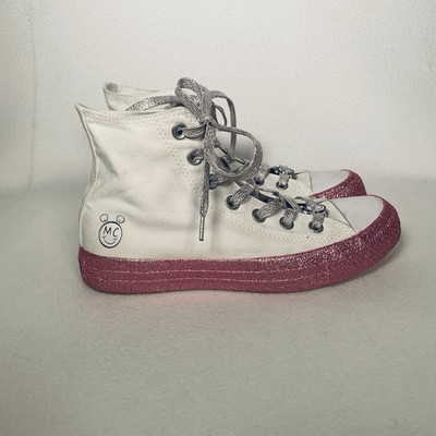 Converse Chuck Taylor All Star Hi x Miley Cyrus White Pink Glitter Women s 6.5