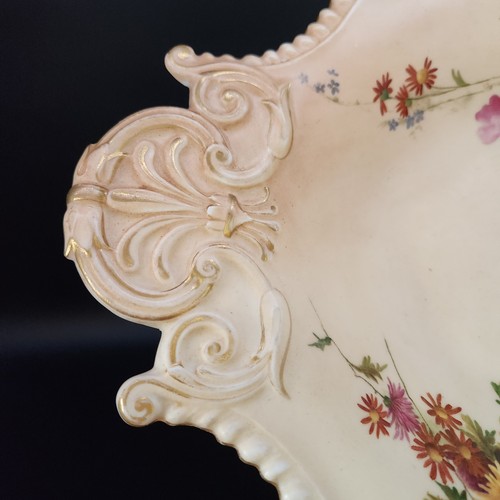 Antique Royal Worcester Blush Ivory 15-3/4" L Serving Platter Dish Gold Floral - Picture 9 of 20