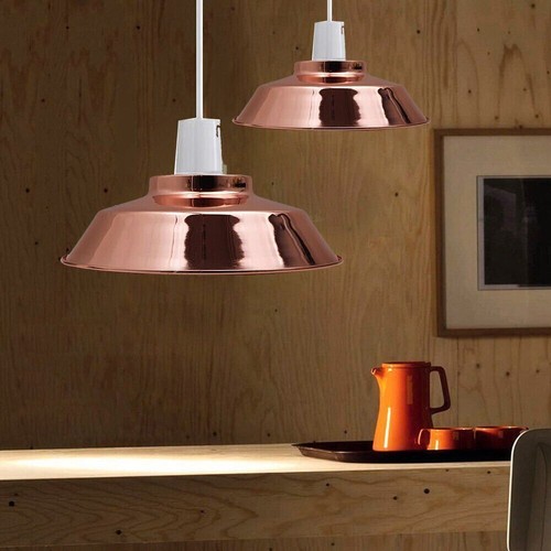 Ceiling Light Shade Lampshade Easy Fit Pendant Metal Bowl Kitchen Living Room - Picture 8 of 26