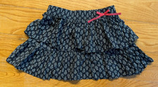OSHKOSH B'GOSH: Girl's Dark Gray w/ White Floral Pattern Skirt, Size 6