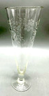 Set of 4 Vtg Etched Pilsner Glasses 8 3/4" Hand Blown Crystal Floral pattern Euc