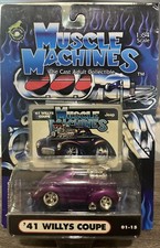 1941 WILLYS COUPE '41 PURPLE WITH BLOWER MUSCLE MACHINES 1/64 DIECAST 01-15