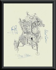 Apollo 11 Autograph Reprints Lunar Module Diagram On Fine Linen Paper LP037