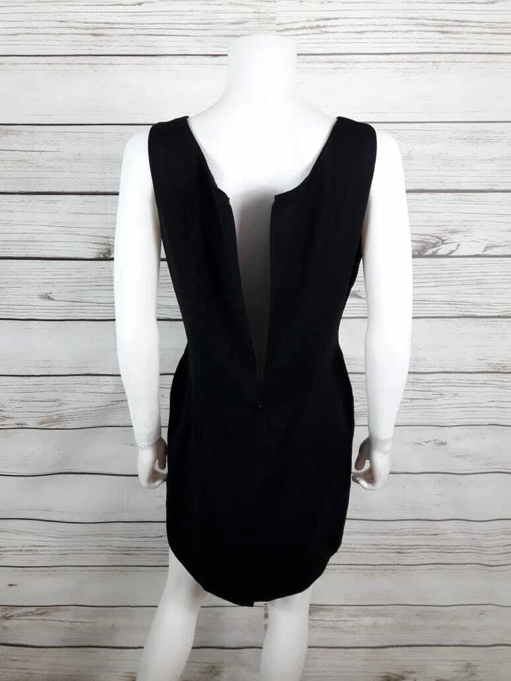 Vestido vaquero INC International Concepts para mujer 8 negro sin mangas 100 % lana LBD Foto 4 de 4