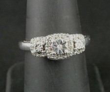 Sun Ring Silver Cubic Zirconia Stones Sterling 925 Silver Size 7.25 Band Ring