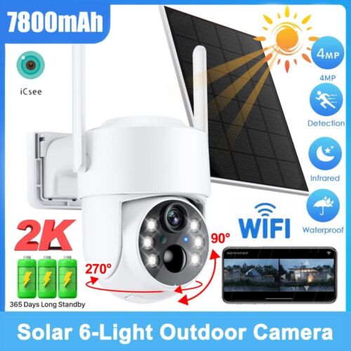 Solar Power Überwachungskamera 7800mAh WiFi 4MP PTZ AI Nachtsicht Video CAM IP66 - Bild 3 von 15
