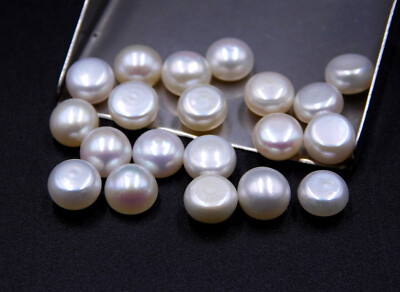 7 MM Natural Pearl Half Round Cab Loose Gemstone 16 Cts 10 Pc For Jewelry C-3006
