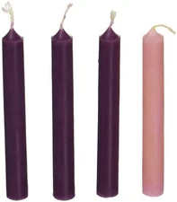 Cathedral Art (Abbey & CA Gift Advent Candles, Set of 4, Purple Pink