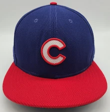 Chicago Cubs Blue New Era 59Fifty Fitted Size 7 1/2 Hat Cap Diamond Tech