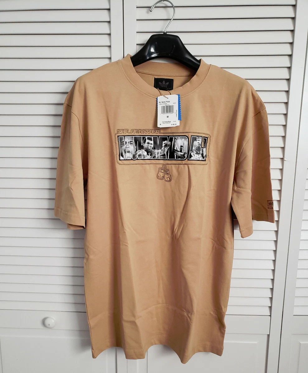 Adidas Muhammad Ali Beige T TEE shirt Size M Medium Brand New with Tags
