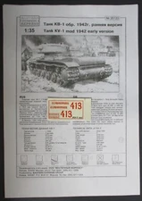 Eastern Express 1/35th Scale KV-1 Mod 1942 - Decals from Kit No. 35120