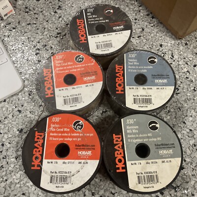 Lot Of 5 Hobart Flux Wire (4x .030) 1-.024 W71t-11 Er5356 Er308l Er70s-6 E71t-11