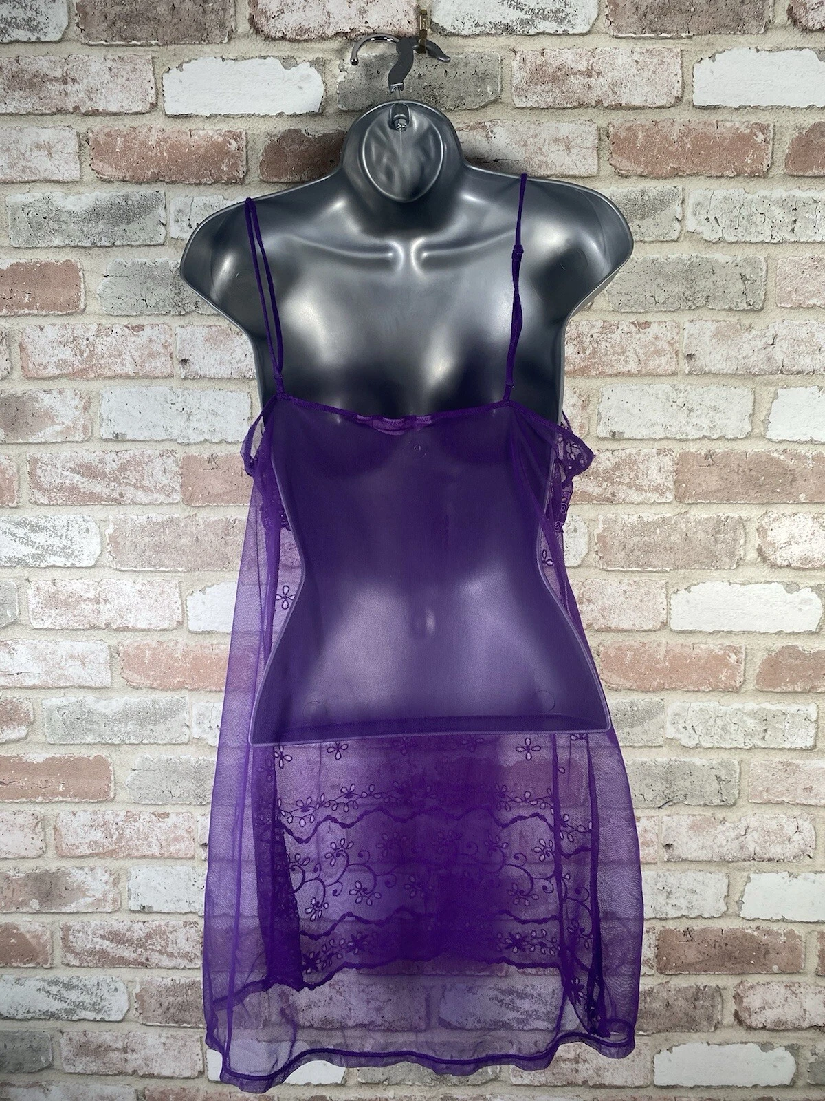 UNDERCOVER Victoria's Secret Camicia da Notte Lingerie Trasparente Mini Abito Viola Medio