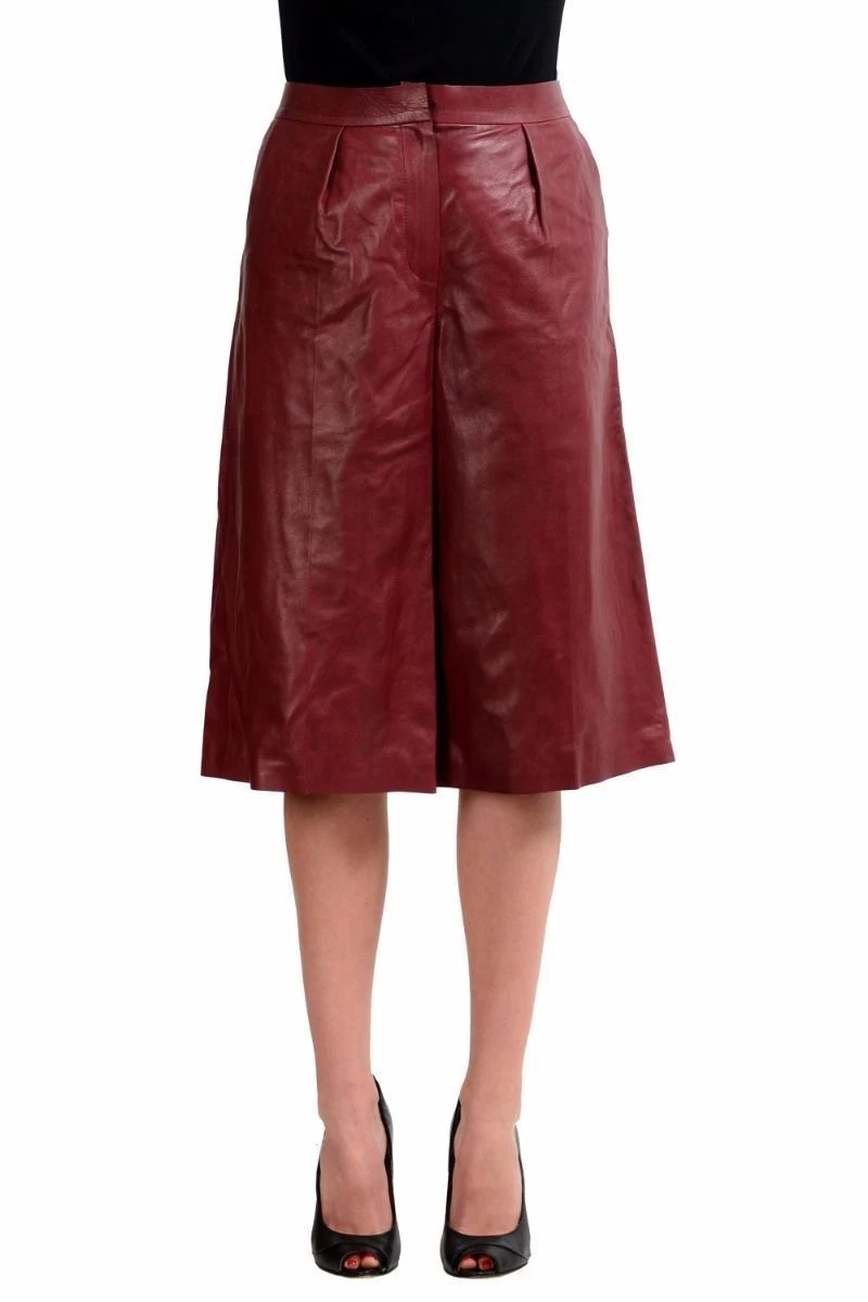 Red leather shop shorts womens