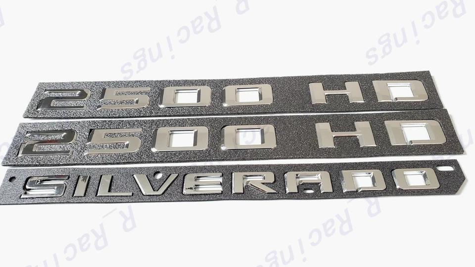Portas cromadas 2500HD tampa traseira emblemas Silverado ajuste 2019+ Silverado 2500 - Imagem 4 de 4