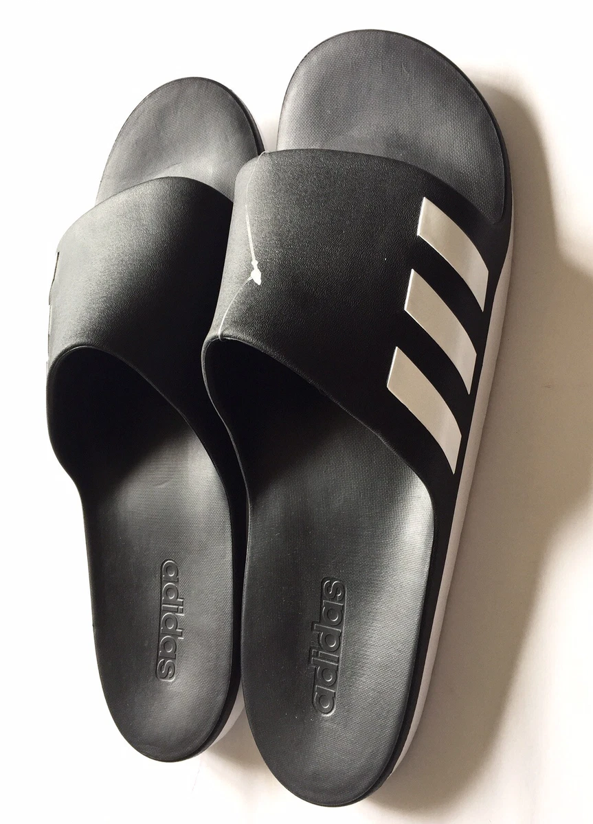 lærer kun Tilbageholde New Adidas Aqualette CF Men Slides Slippers Black/ White Size 18 | eBay