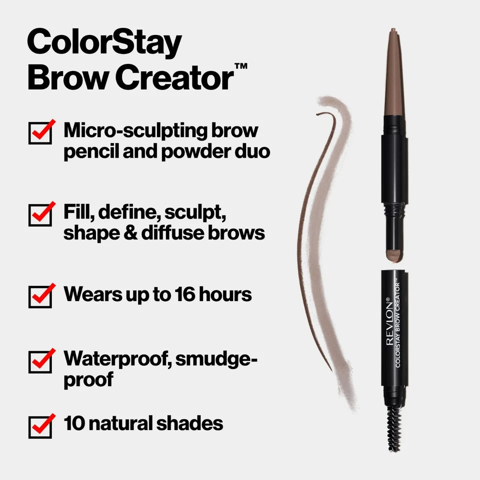 Revlon ColorStay Brow Creator Waterproof Natural Eyebrow Pencil, 610 Dark Brown - Image 3 of 4