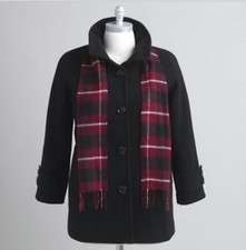 Mackintosh Black Wool Swing Coat Jacket Women's Outerwear Winter Plus 1x 2x $200