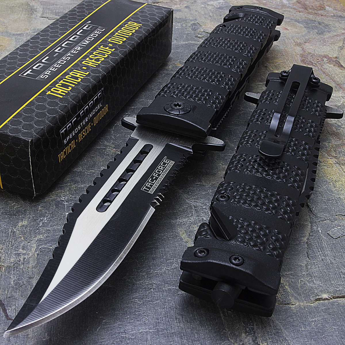 8.5 TAC FORCE SPRING ASSISTED TACTICAL FOLDING POCKET KNIFE EDC Open