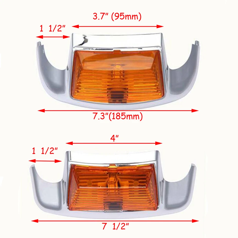 Guardabarros delantero trasero moldura punta guardabarros luz LED ámbar apto para Harley FLSTC FLSTN Foto 4 de 4