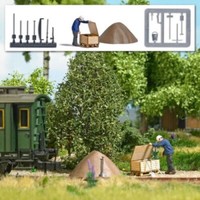 Busch 7965 Gleisbauarbeiter Set Mit ZubehöR Epoche 3/4 Action Set Ho Neu