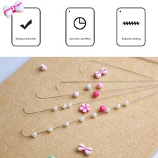 3x Hook Beading Needles for Necklaces Jewelry Making Sewing Spin Bead DIY Craft