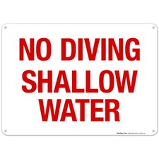 No Diving Shallow Water Sign, Pool Sign, SI-6631 