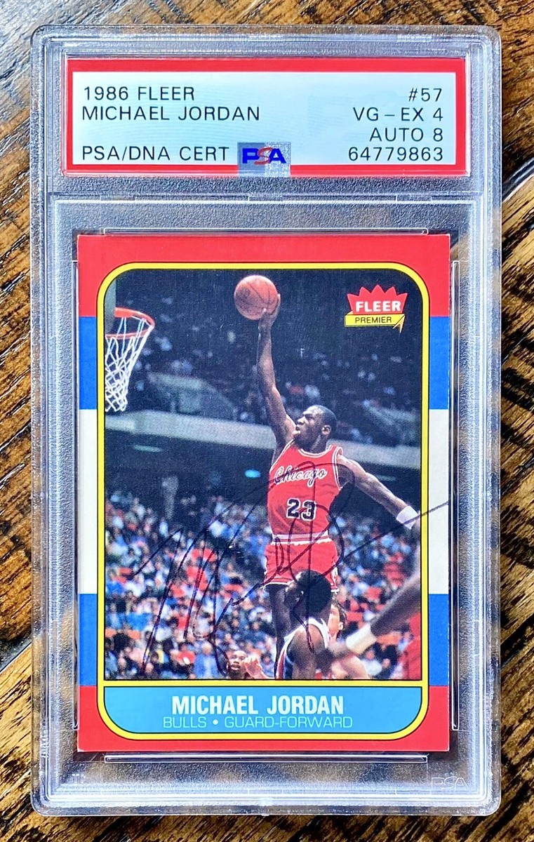 シングルカード PSA 8 1986 Fleer #57 Michael Jordan Amazon.com: Michael Jordan (Chicago Bulls) 1986 Fleer