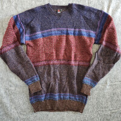 Vintage Robert Bruce Sweater Men's L Tall Fair Isle Color Block Wool Blend Knit