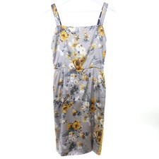 Dolce & Gabbana dress dress shift dress silk silk flowers gray yellow size IT 40 DE 36
