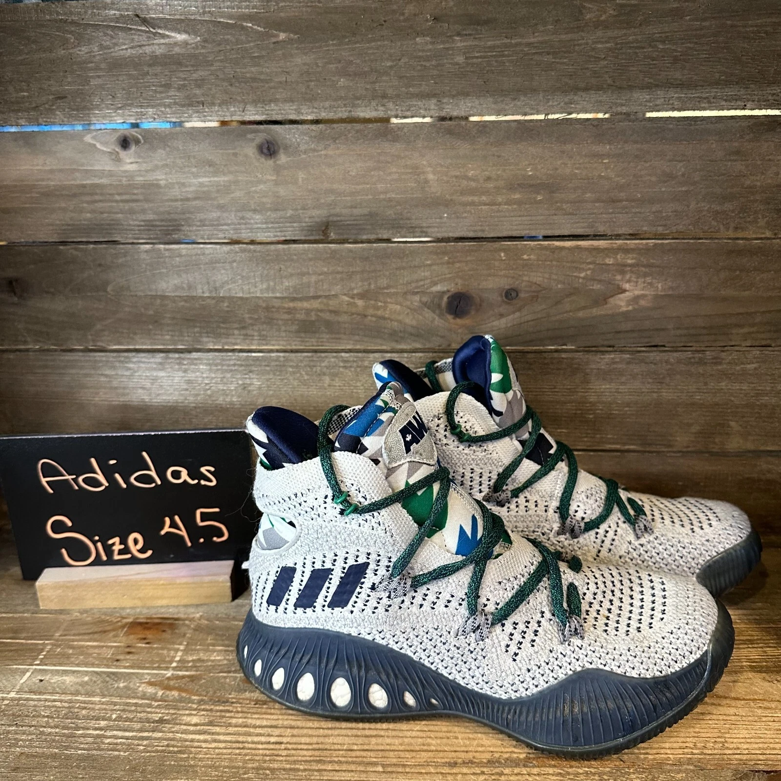 Scarpe da basket bambino Adidas Crazy Explosive bianche Primeknit sneakers taglia 4 5 Y