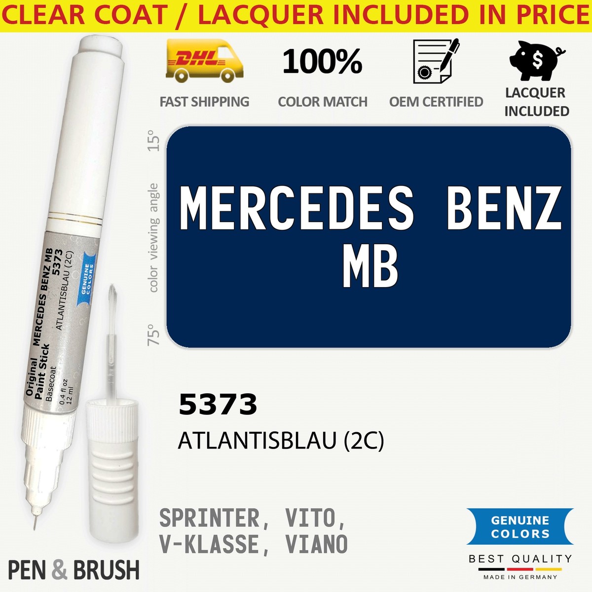B*T様 つなぎ 刺繍 Mercedes-Benz West Emblem Car Mercedes