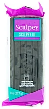 Sculpey III Black Polymer Oven Bake Clay 8oz Block