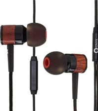 Onyx Ari Black Wood Noise Cancelling Wood Earphones With MIC Superb Sound Eco