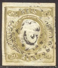 PORTUGAL #19 Used - 1866 20r Bister ($110)