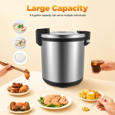 Electric Rice Warmer Heavy Duty Soup Cooker Stainless Steel Restaurant Canteen