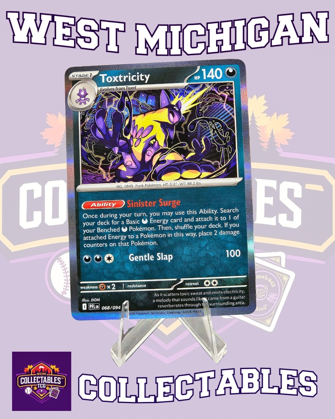 Toxtricity 068/094 Me02: Phantasmal Flames Holo - Pokemon TCG NM Free Shipping