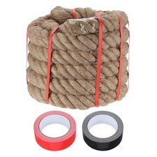 2 Inch x 25ft Heavy Thick Natural Jute Rope Twine Rope with 2 Roll Tapes