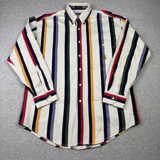 Vintage Chaps Ralph Lauren Shirt Mens Medium Multicolor Striped 90s Button Up
