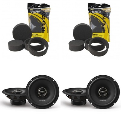 Alpine ( 2 Pair ) EL 6.5'' Coaxial with RKFR Foam Fast Ring Speaker Enhancemen...