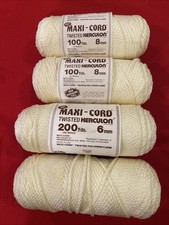 4 MAXI-CORD Twisted Polypropylene High Gloss Ivory Macrame NEW
