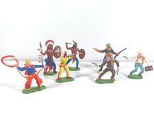 Vintage Britains Cowboys & Native American Indians Figures Plastic Toys Bundle