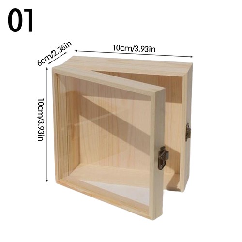 1pcs Flip-top Wood Box Acrylic Transparent Window Gift Jewelry Candy Storage Box - Picture 12 of 18